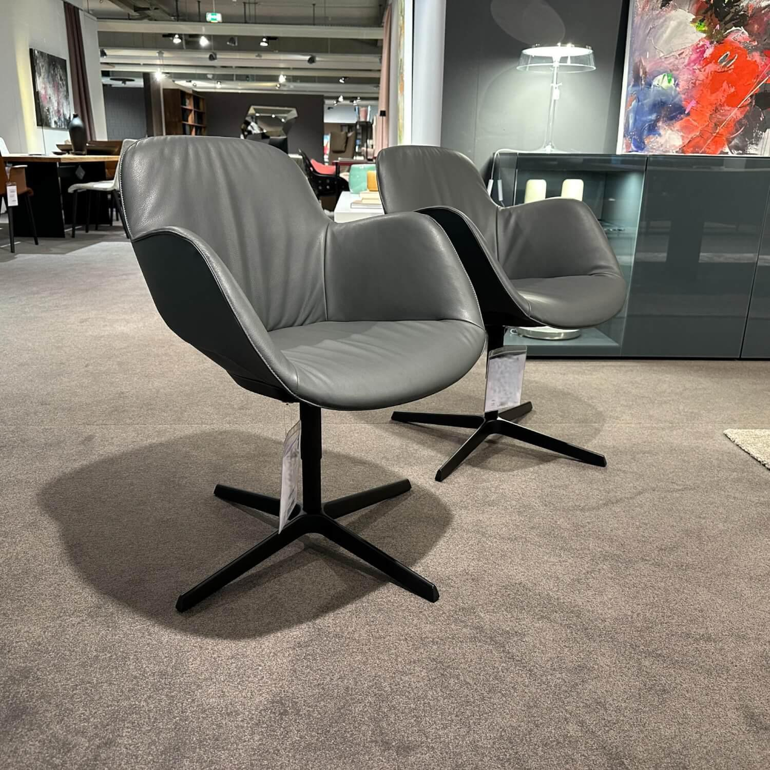Walter Knoll Sheru Chair Leather Congress Grey Frame