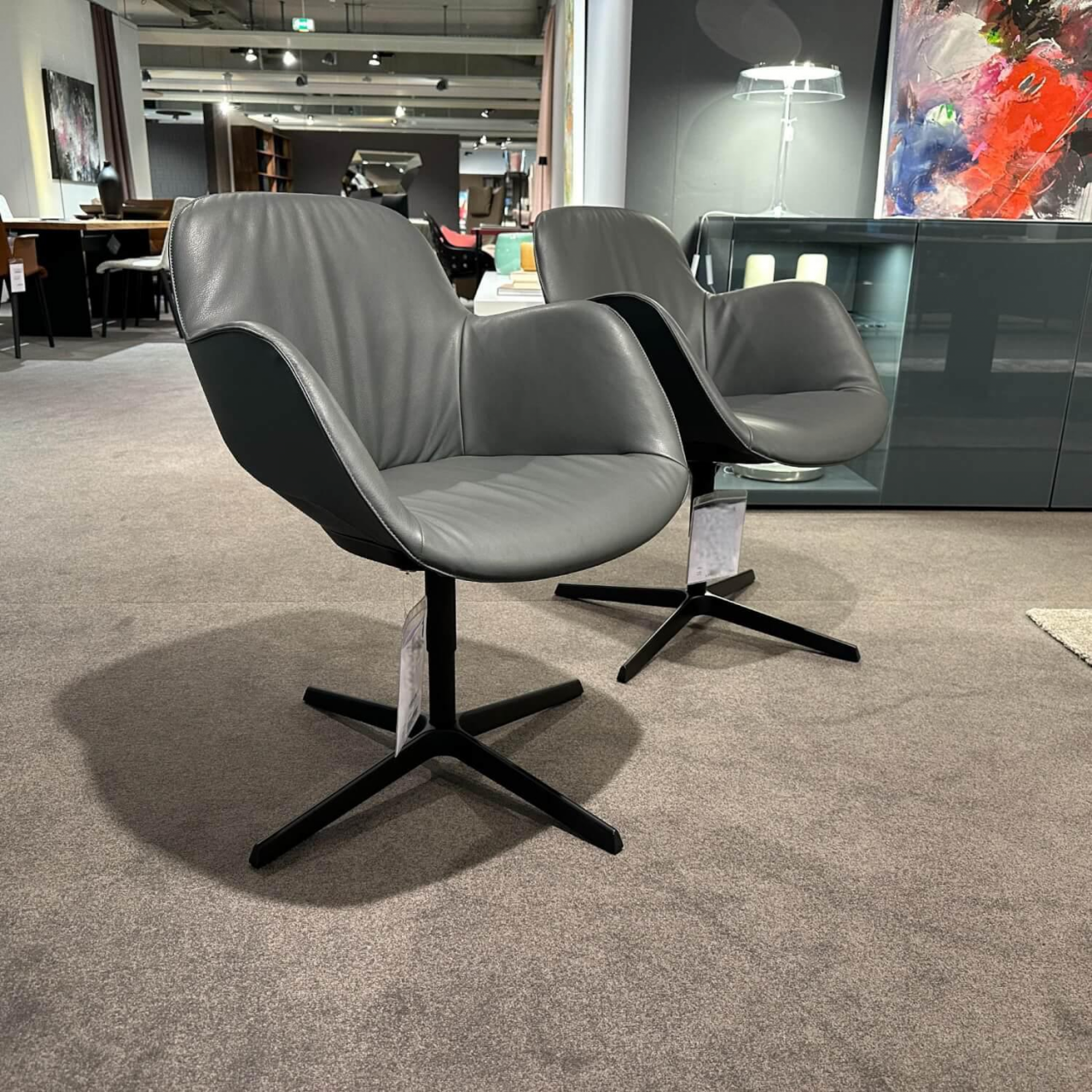 Walter Knoll Sheru Chair Leather Congress Grey Frame