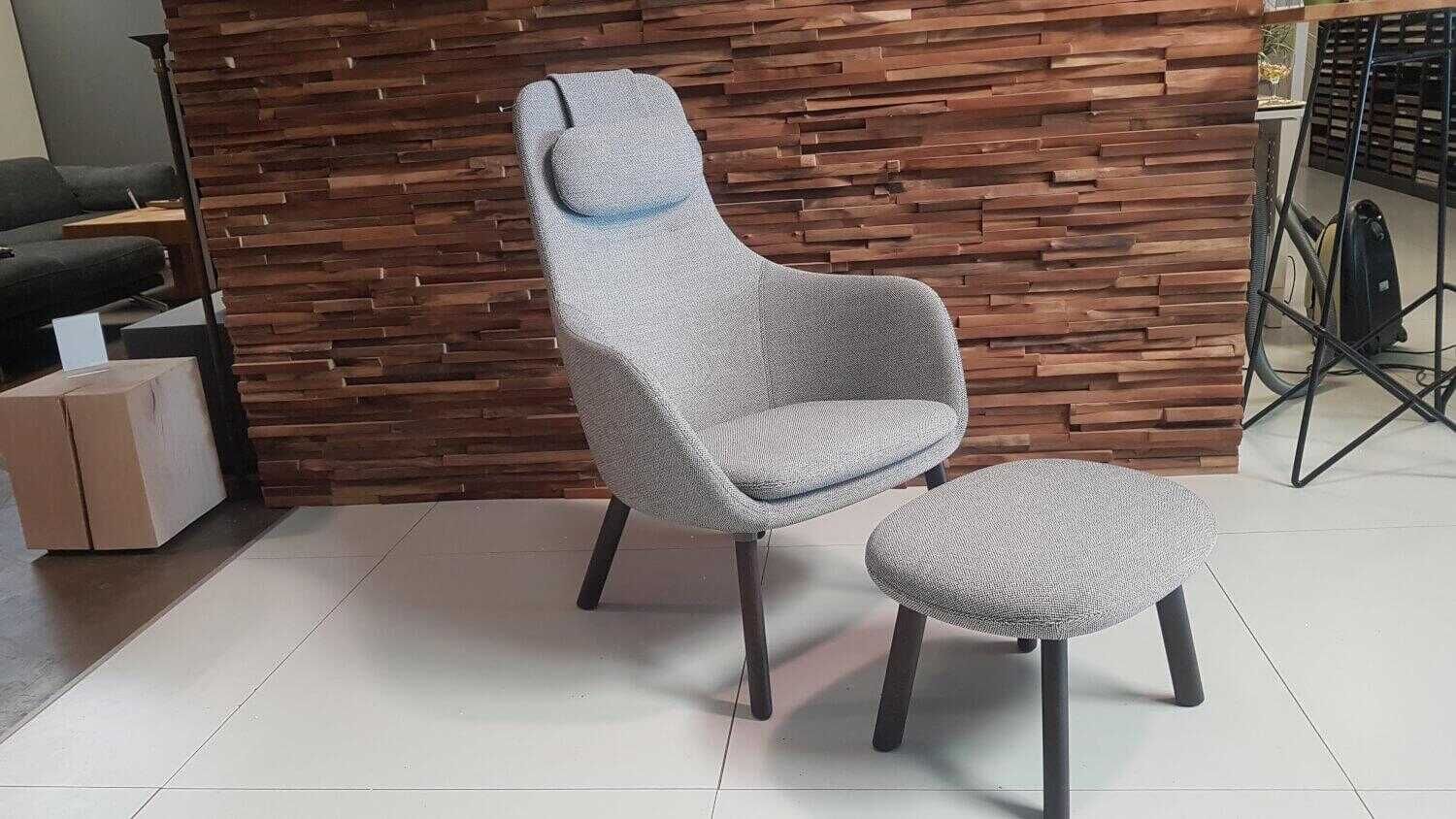 Vitra HAL Lounge Chair Stoff Credo Grau Ottoman
