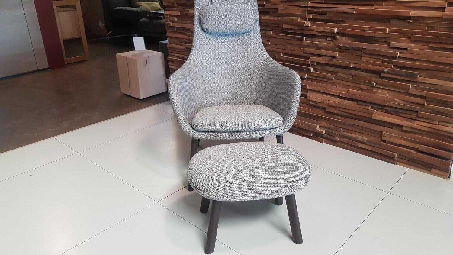 Vitra HAL Lounge Chair Stoff Credo Grau Ottoman