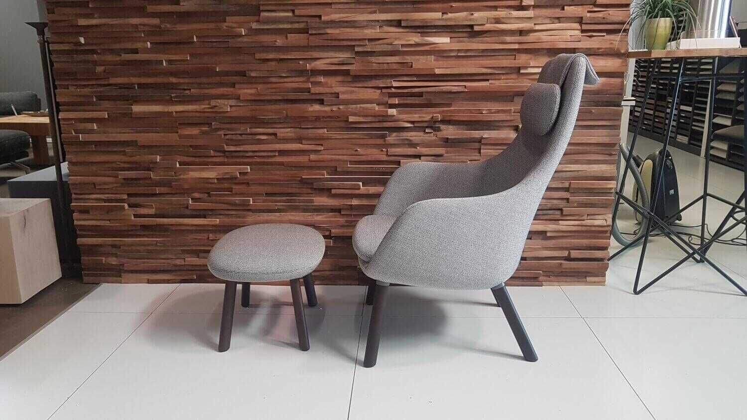 Vitra HAL Lounge Chair Stoff Credo Grau Ottoman