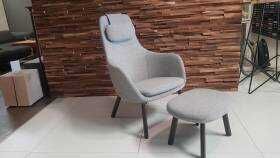 Vitra HAL Lounge Chair Stoff Credo Grau Ottoman