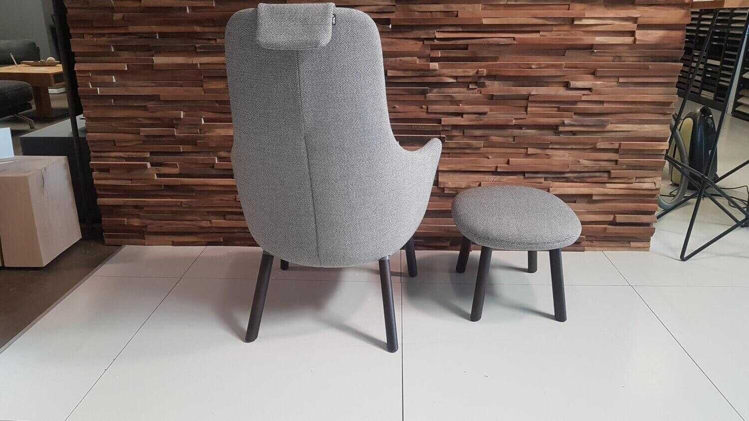 Vitra HAL Lounge Chair Stoff Credo Grau Ottoman