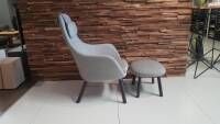 Vitra HAL Lounge Chair Stoff Credo Grau Ottoman