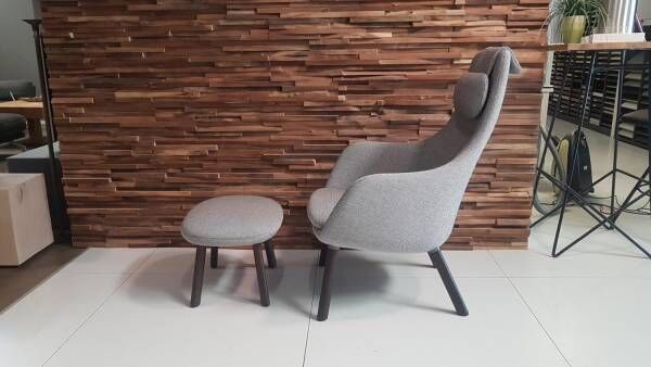 Vitra HAL Lounge Chair Stoff Credo Grau Ottoman