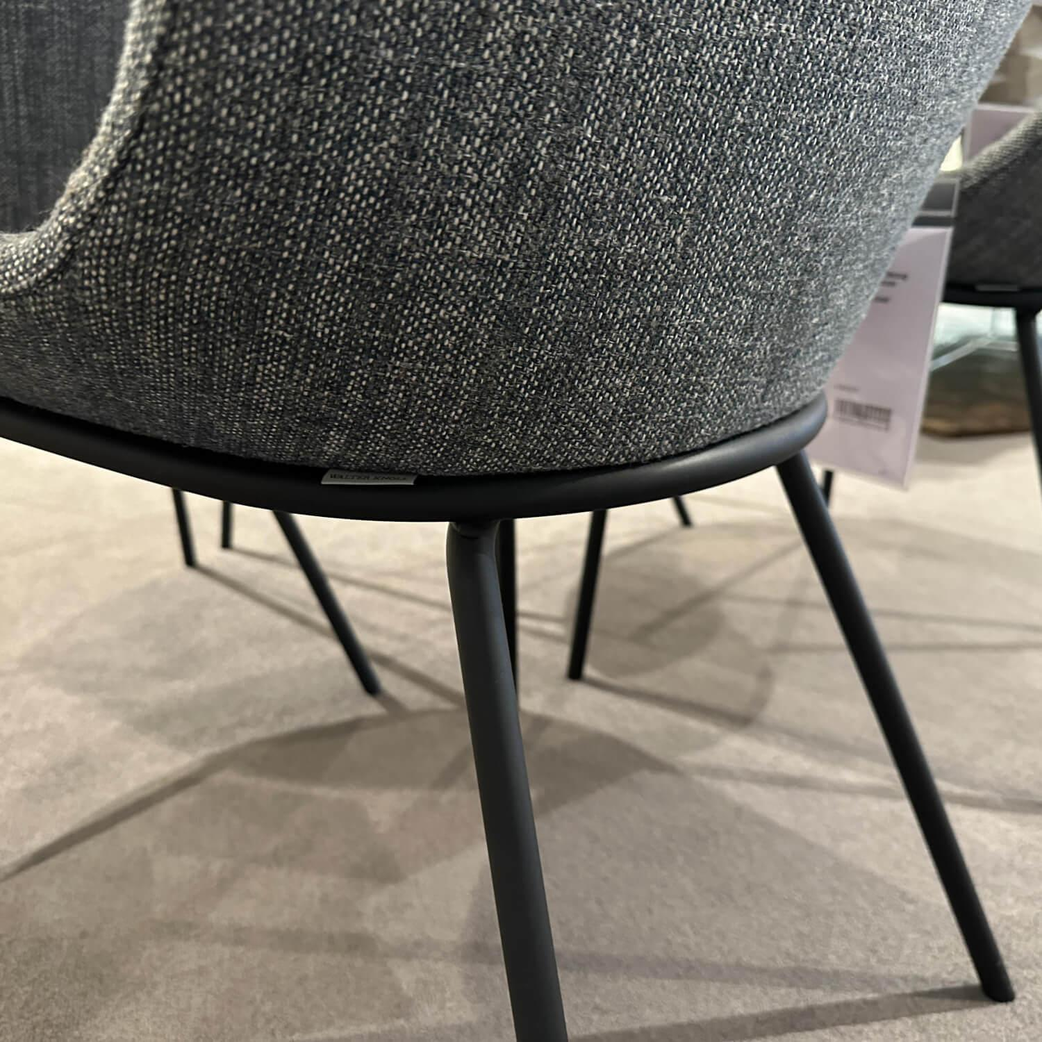 Walter Knoll 4er Set Sheru Stühle Stoff Grau Metall Schwarz