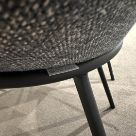 Walter Knoll 4er Set Sheru Stühle Stoff Grau Metall Schwarz
