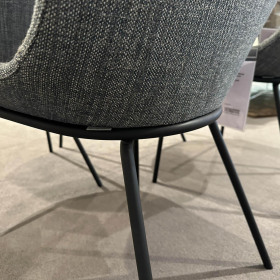 Walter Knoll 4er Set Sheru Stühle Stoff Grau Metall Schwarz