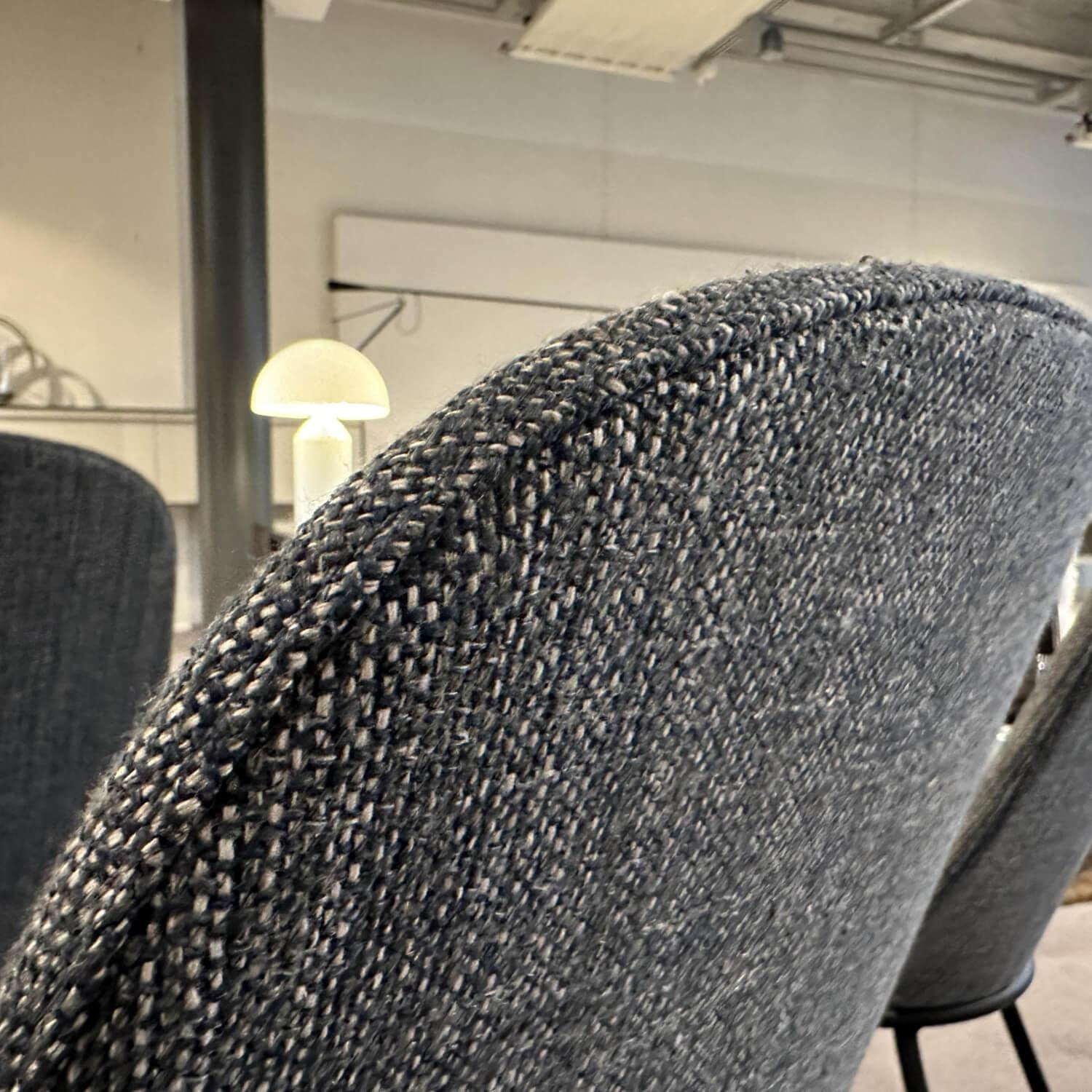 Walter Knoll 4er Set Sheru Stühle Stoff Grau Metall Schwarz