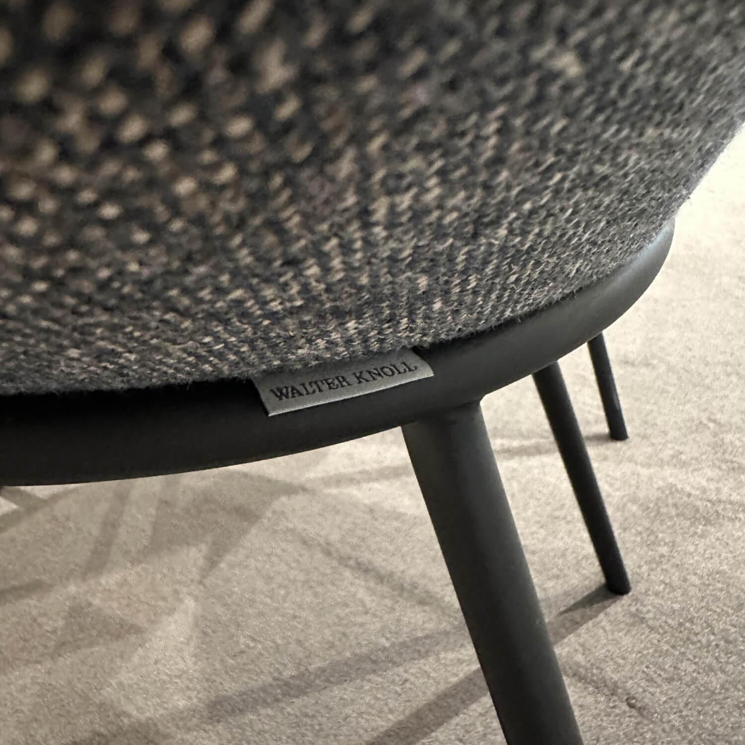 Walter Knoll 4er Set Sheru Stühle Stoff Grau Metall Schwarz