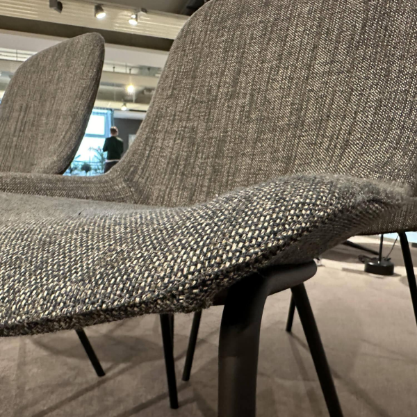 Walter Knoll 4er Set Sheru Stühle Stoff Grau Metall Schwarz