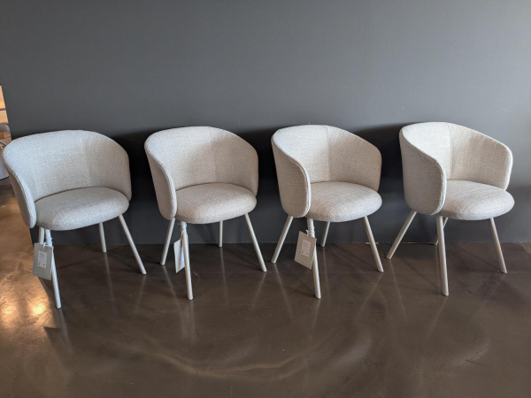4er-Set Mikado Sessel Stoff Savana Sand Melange Creme