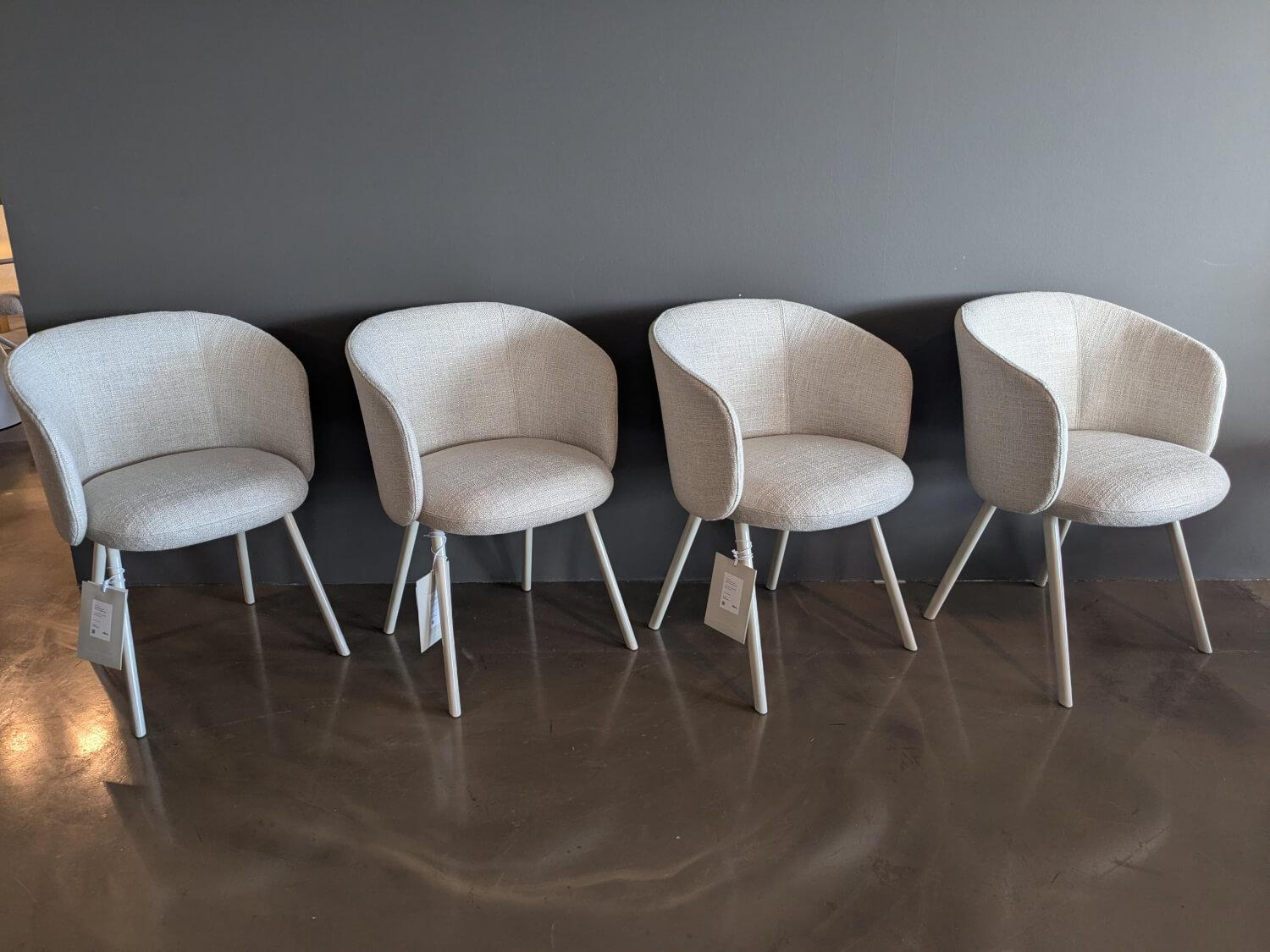 4er-Set Mikado Sessel Stoff Savana Sand Melange Creme