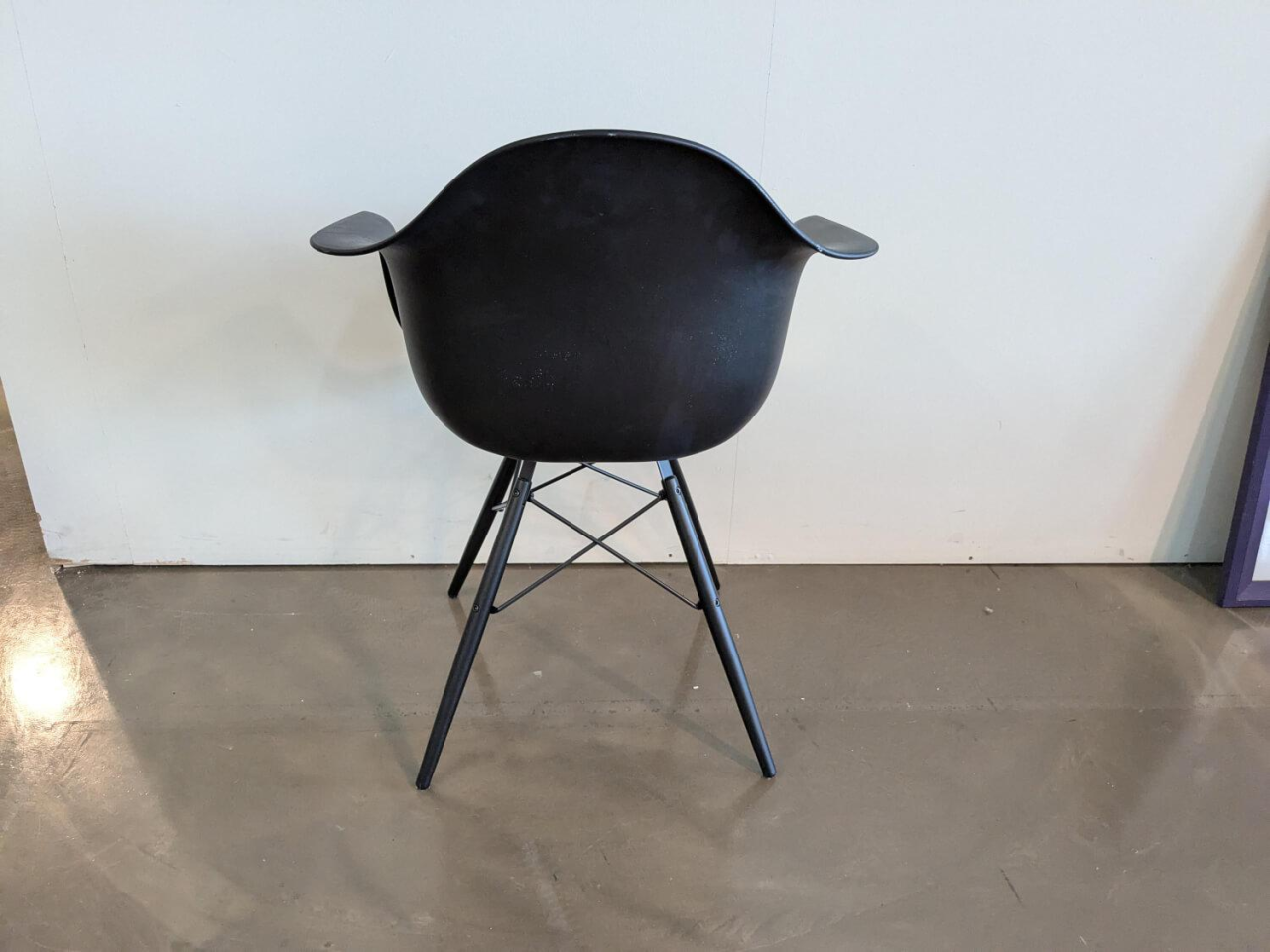 Eames Kunststoff-Sessel DAW Stoff Checker 01 Schwarz Weiß