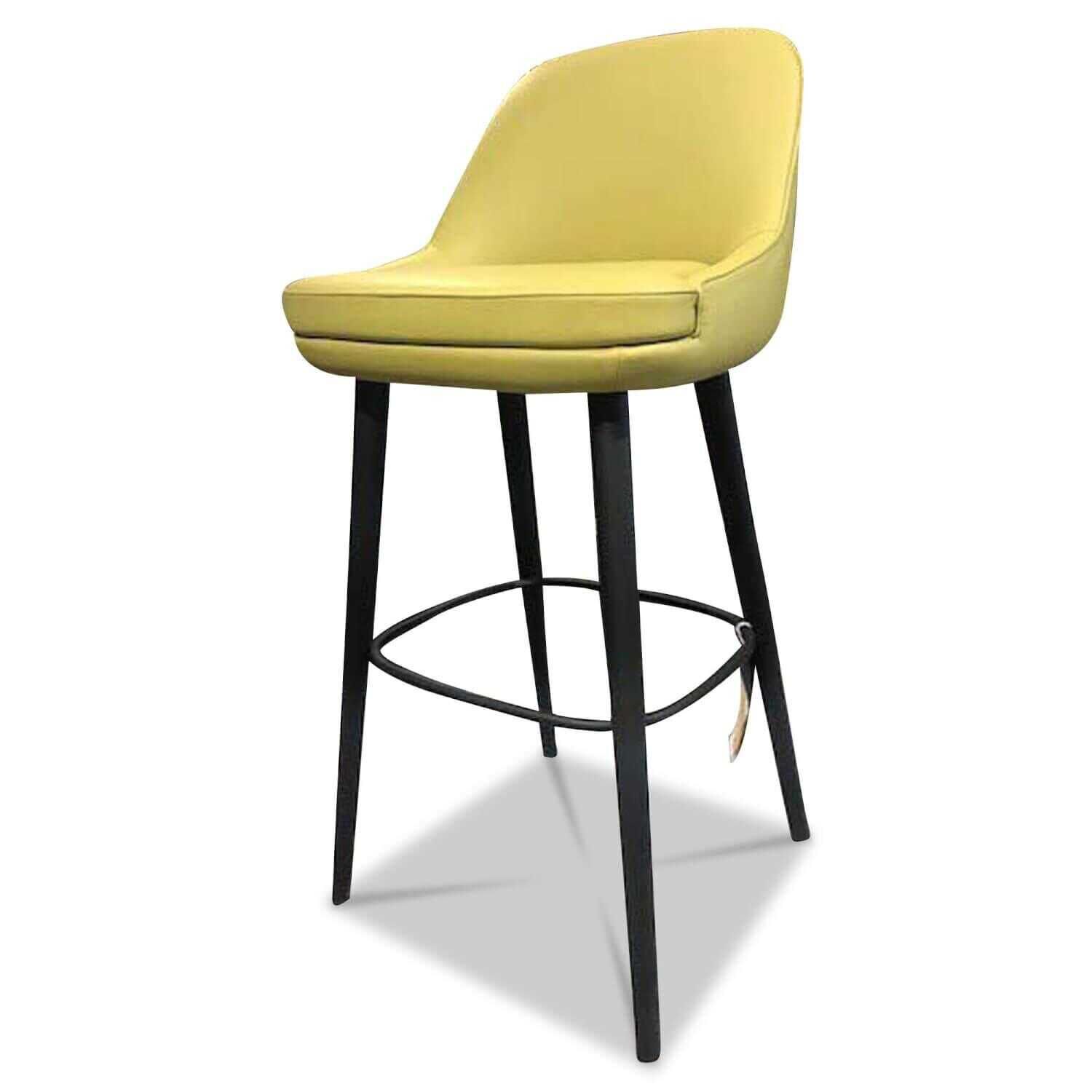 Walter Knoll Barhocker 376 Leder Pistazie Gestell Eiche