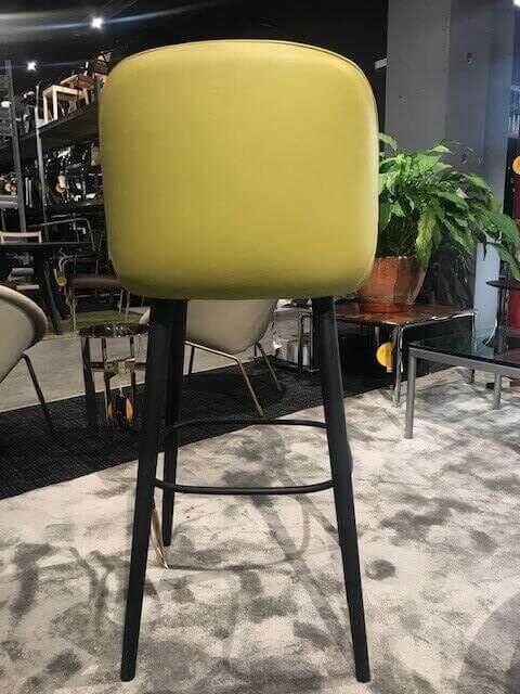 Walter Knoll Barhocker 376 Leder Pistazie Gestell Eiche