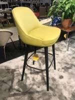 Walter Knoll Barhocker 376 Leder Pistazie Gestell Eiche
