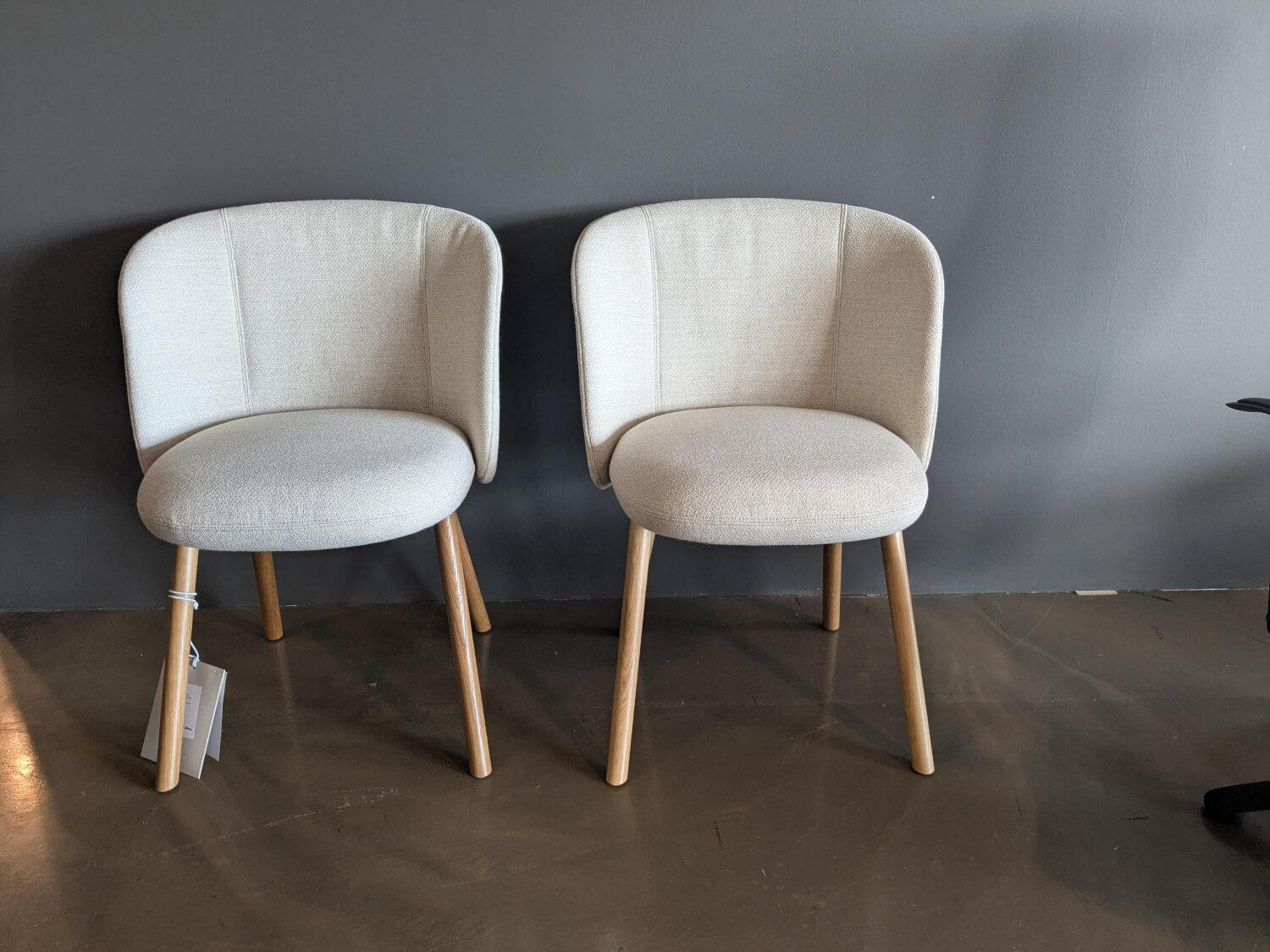 Vitra Mikado Seitenstuhl Stoff Beige Melange Eiche