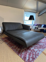 Walter Knoll Recamiere-Set Leder Chasmere Schiefer Schwarz