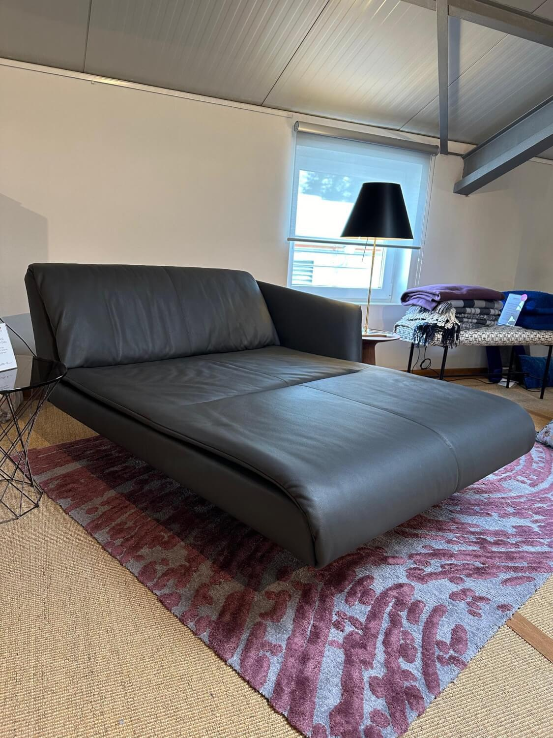 Walter Knoll Recamiere-Set Leder Chasmere Schiefer Schwarz