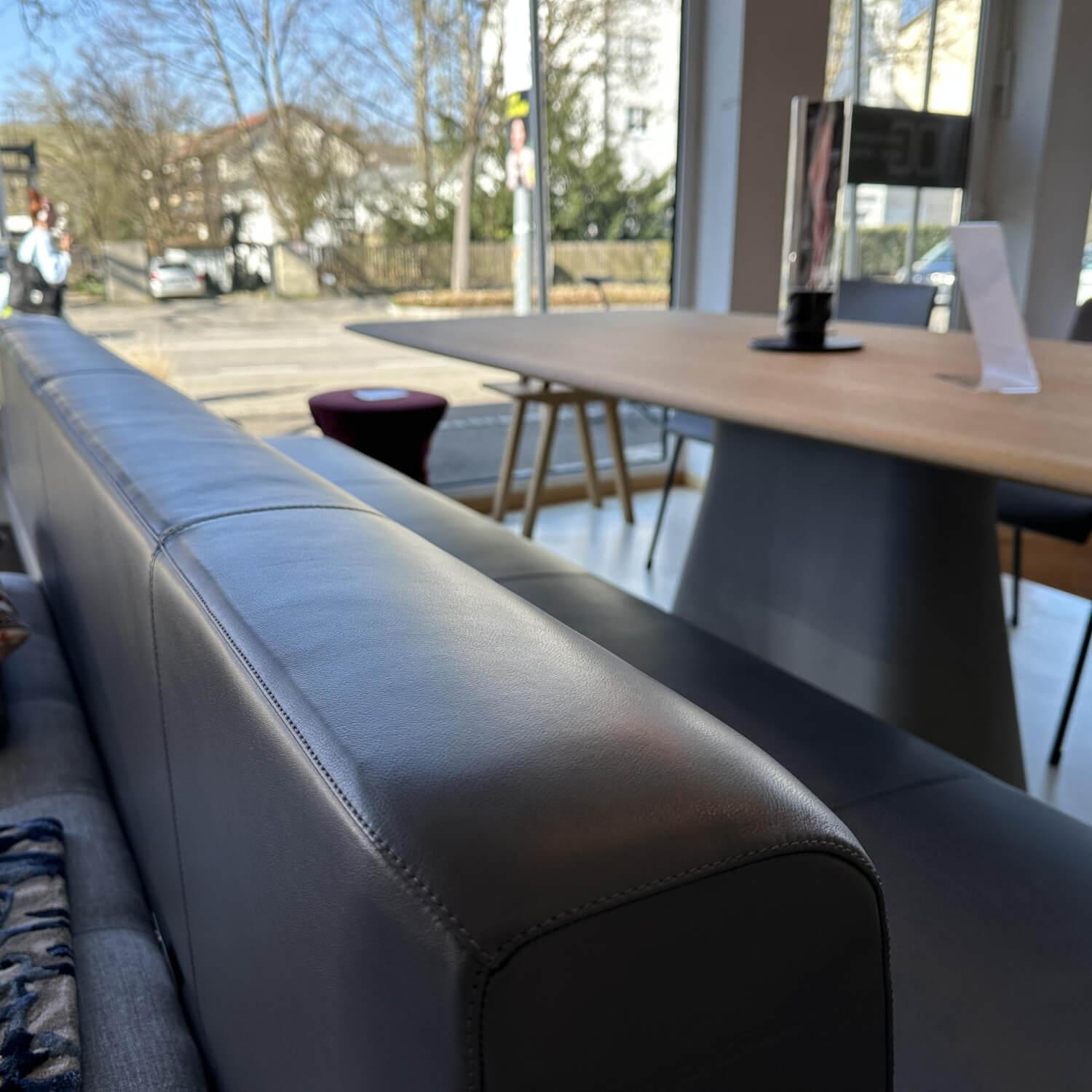 Walter Knoll Bench Ison Leather Gray Frame Steel