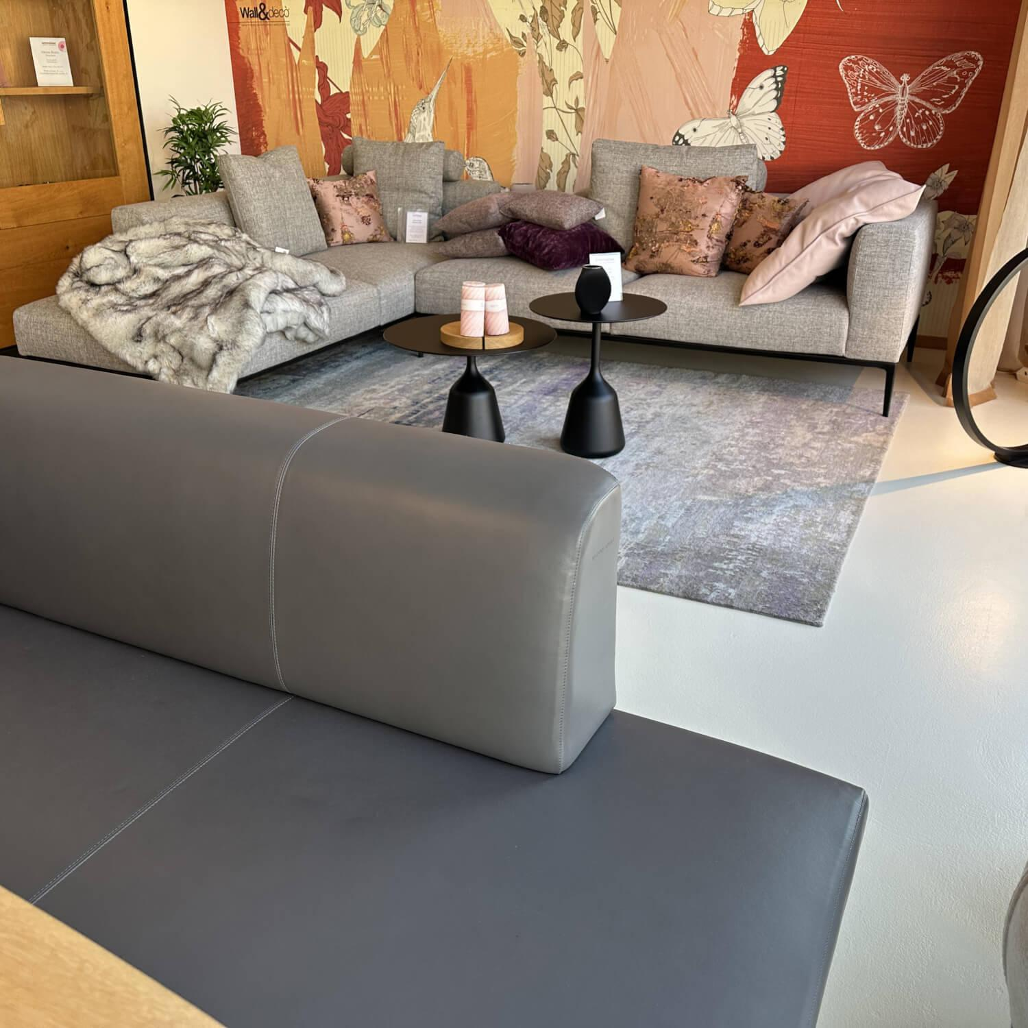 Walter Knoll Bench Ison Leather Gray Frame Steel