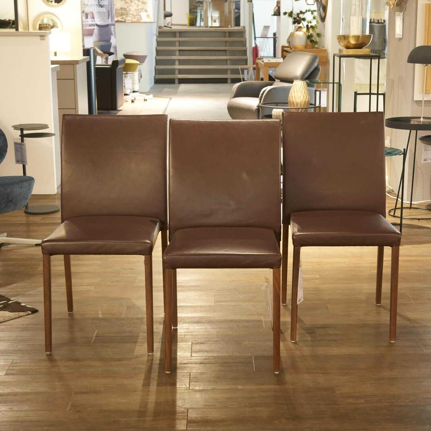Walter Knoll Stuhl Jason Lite Leder Elen Braun Nussbaumfuß