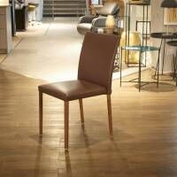 Walter Knoll Stuhl Jason Lite Leder Elen Braun Nussbaumfuß