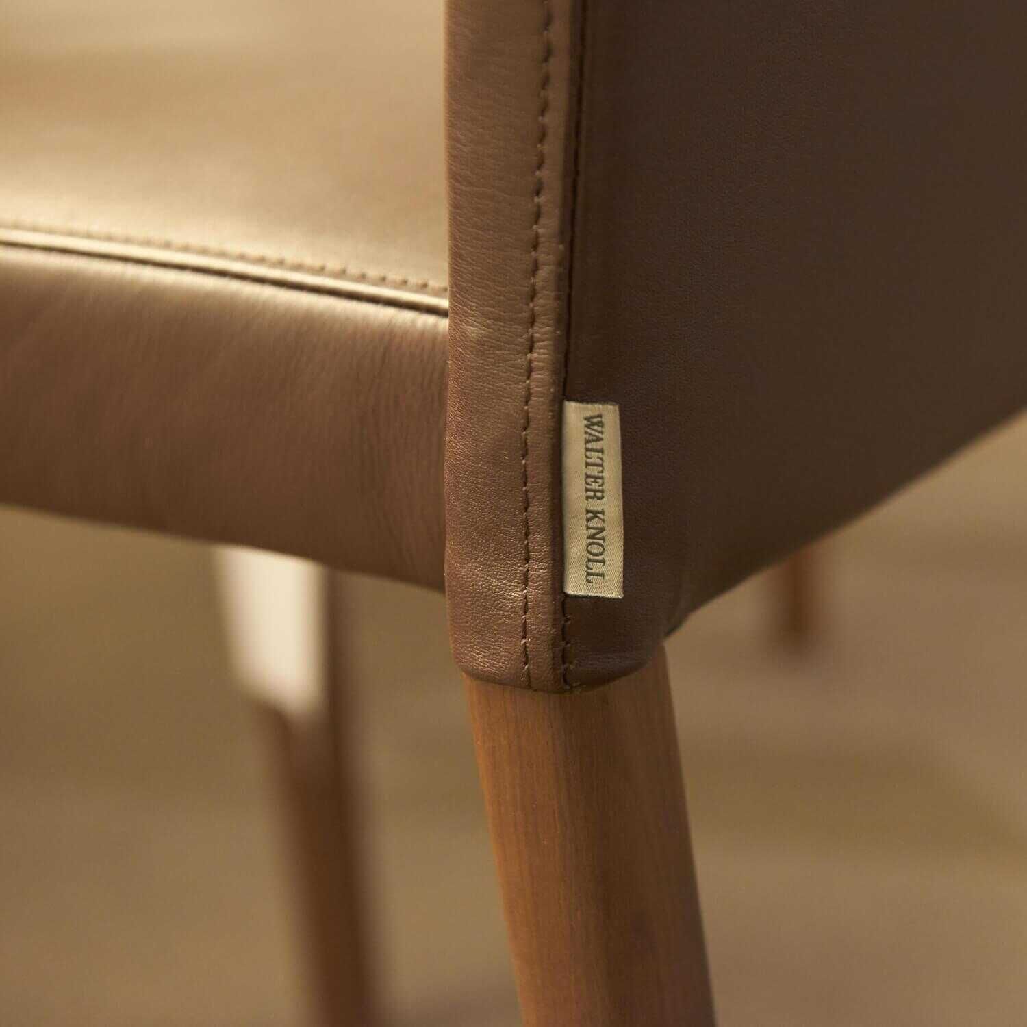 Walter Knoll Stuhl Jason Lite Leder Elen Braun Nussbaumfuß