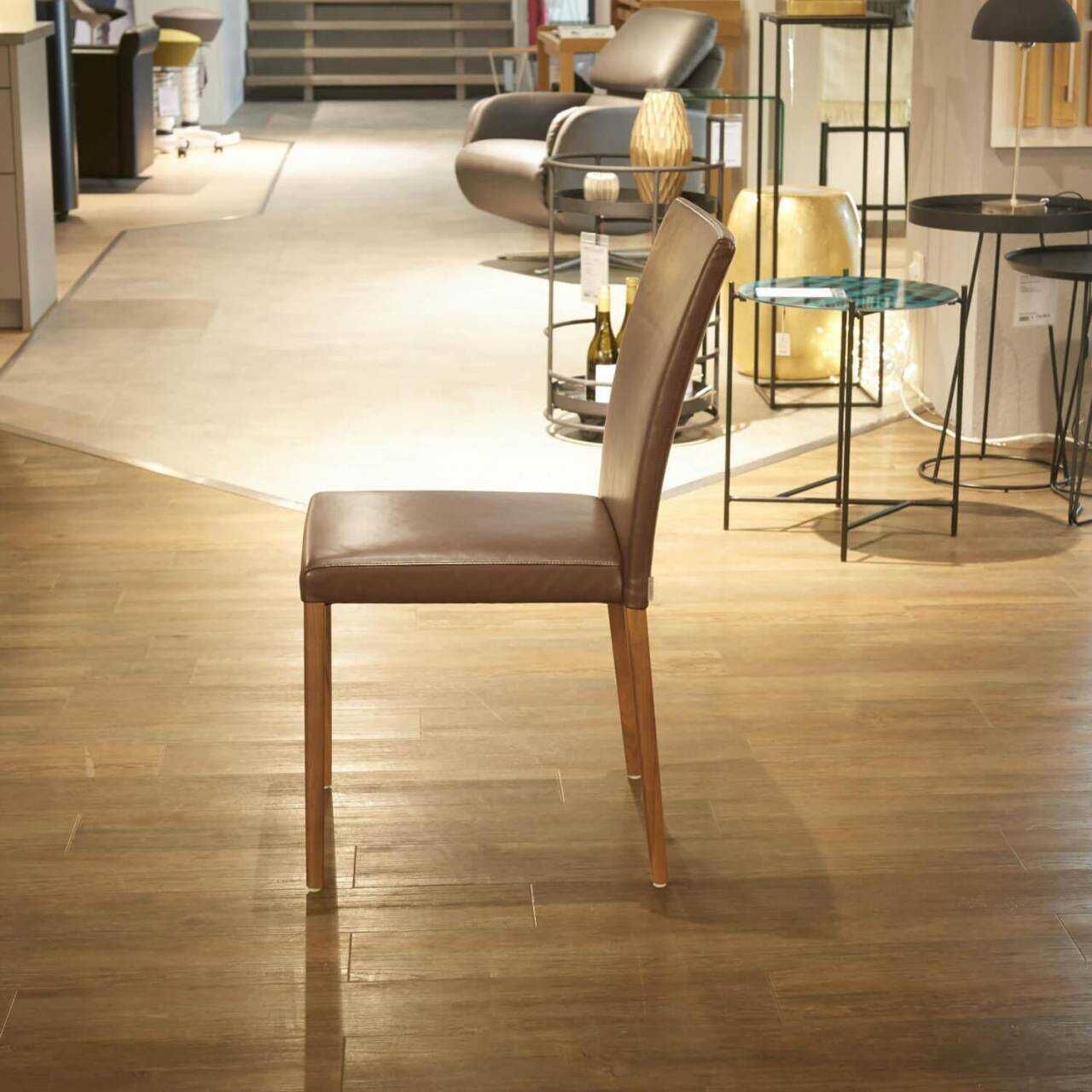 Walter Knoll Stuhl Jason Lite Leder Elen Braun Nussbaumfuß
