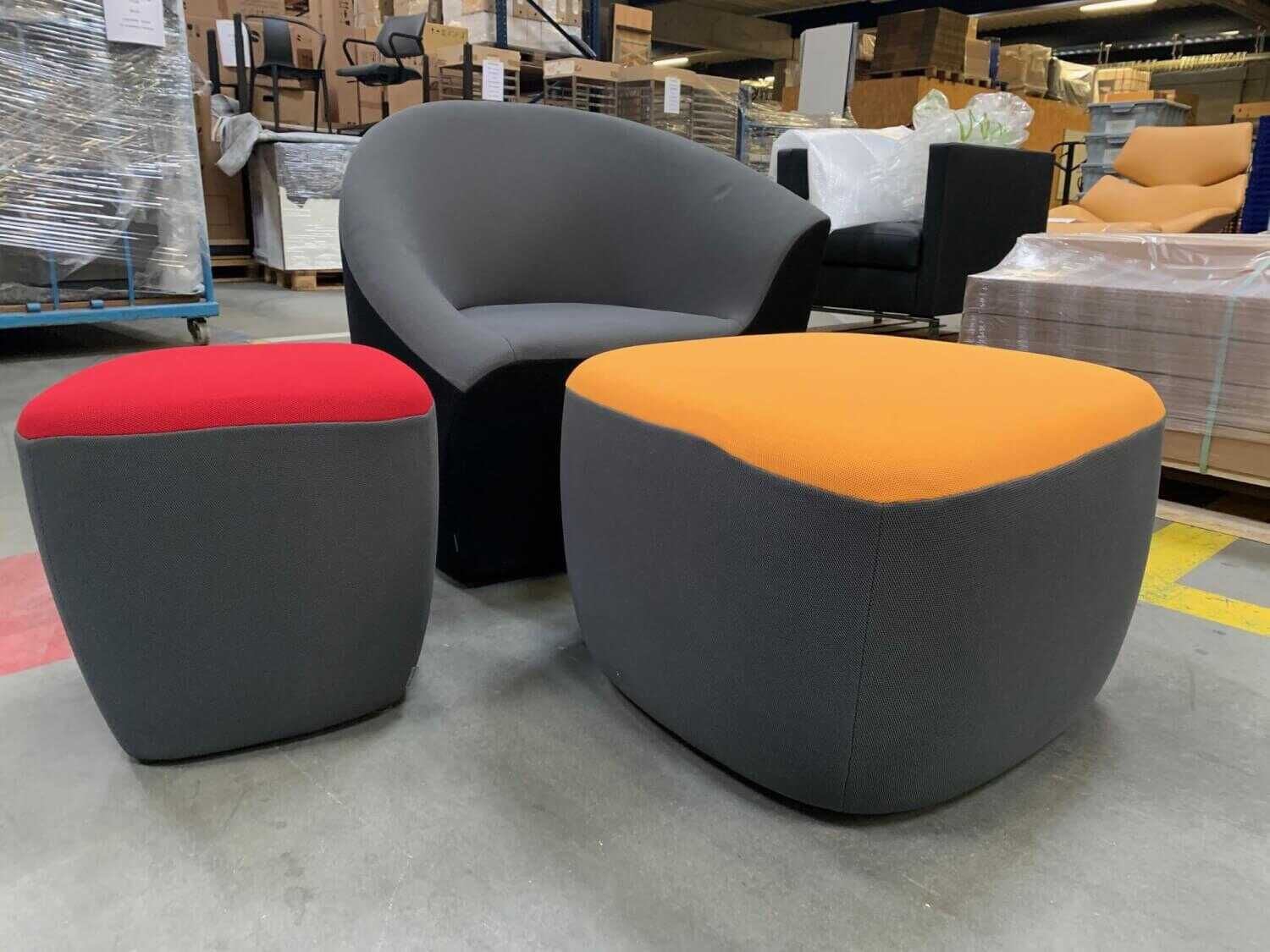 Walter Knoll Sessel Seating Stone mit 2 Hockern