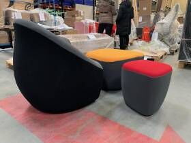 Walter Knoll Sessel Seating Stone mit 2 Hockern
