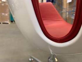 Shell armchair FK Leather Congress Red Frame Aluminum