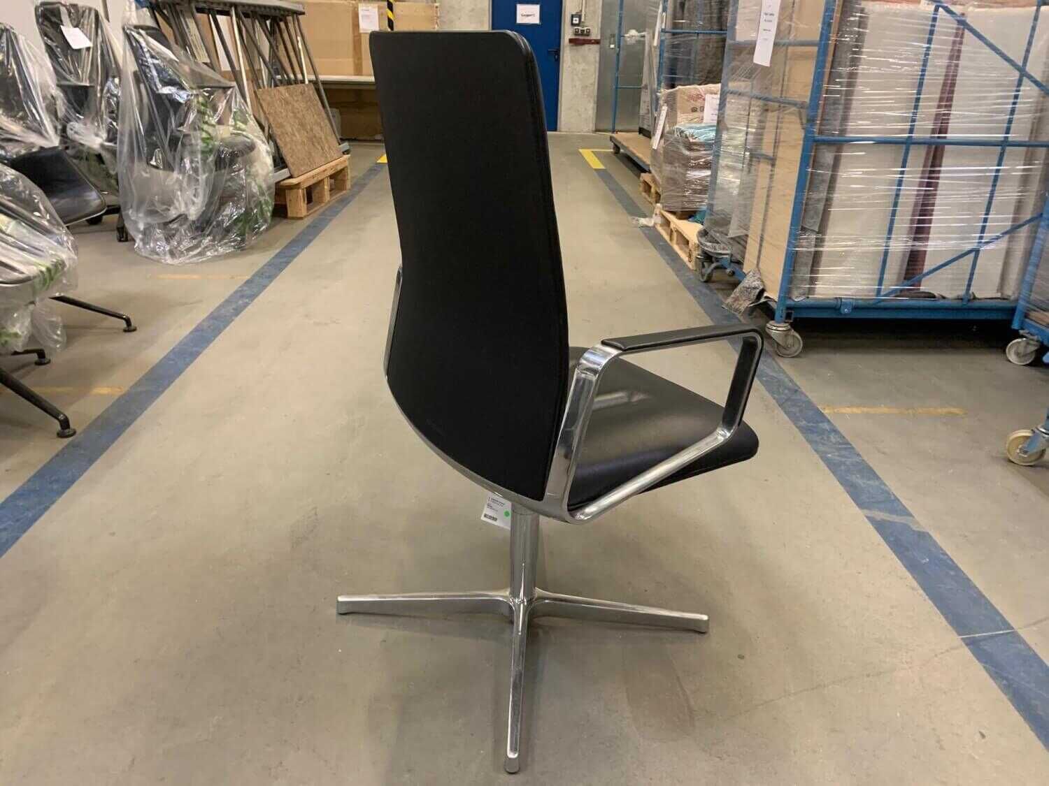 Sessel Leadchair Leder Elen 65 Schwarz Aluminium