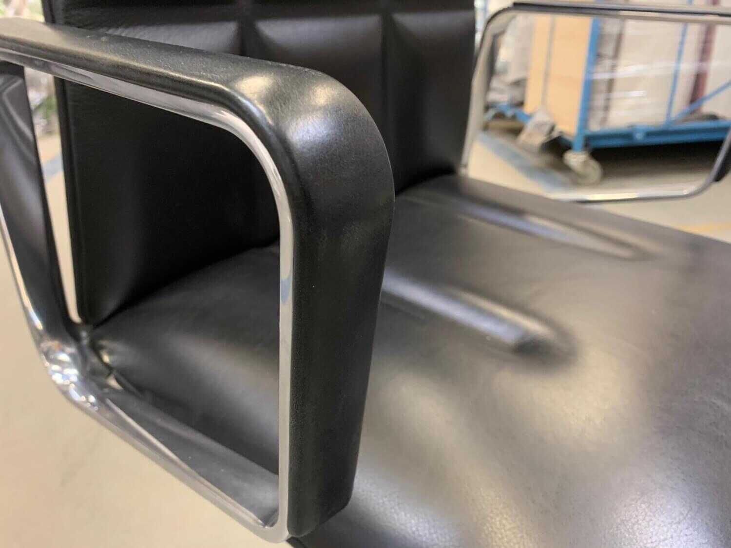 Sessel Leadchair Leder Elen 65 Schwarz Aluminium