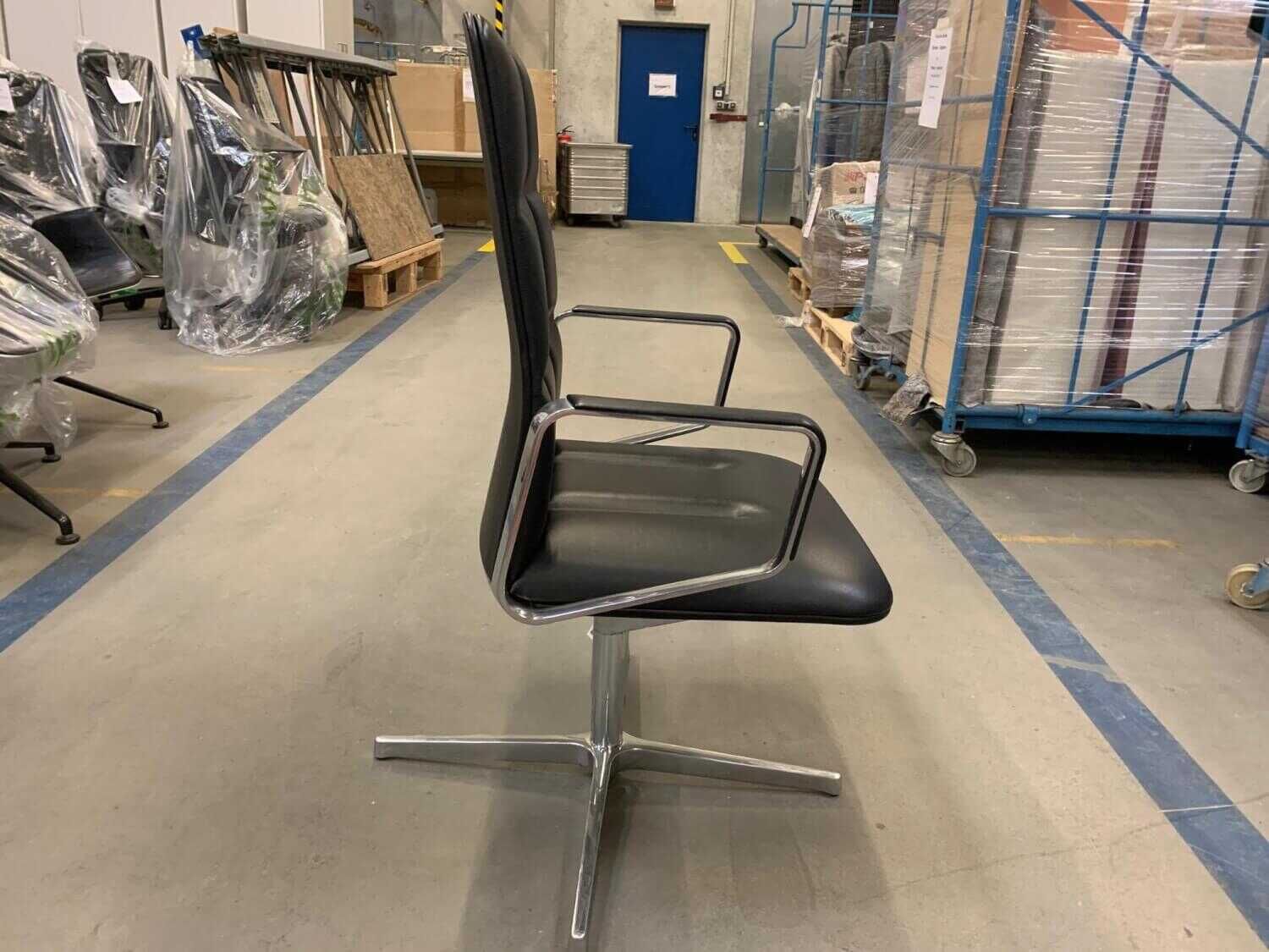 Sessel Leadchair Leder Elen 65 Schwarz Aluminium