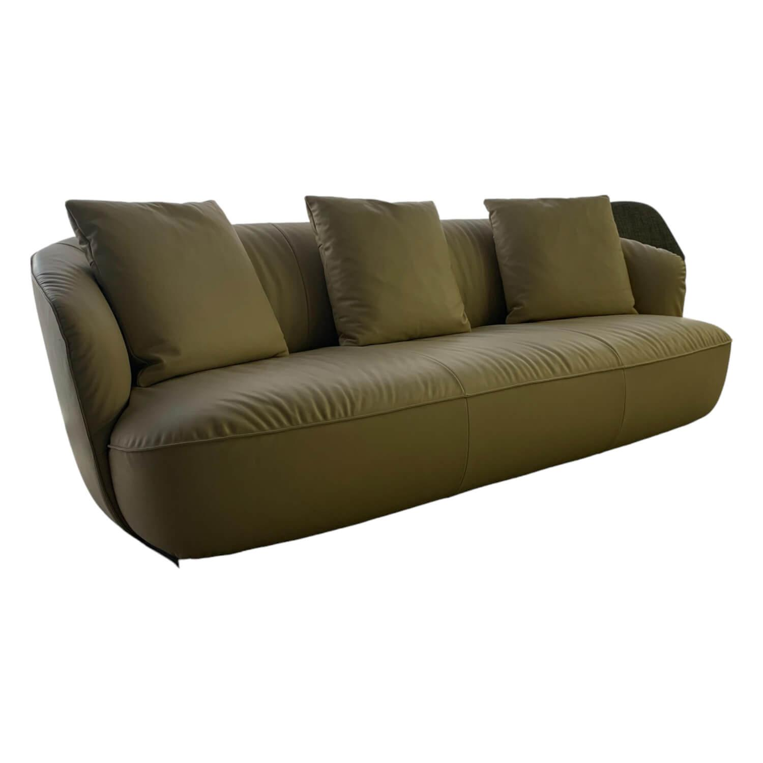 Walter Knoll Sofa Ishino Elen Leder 1391 Leinen Grün