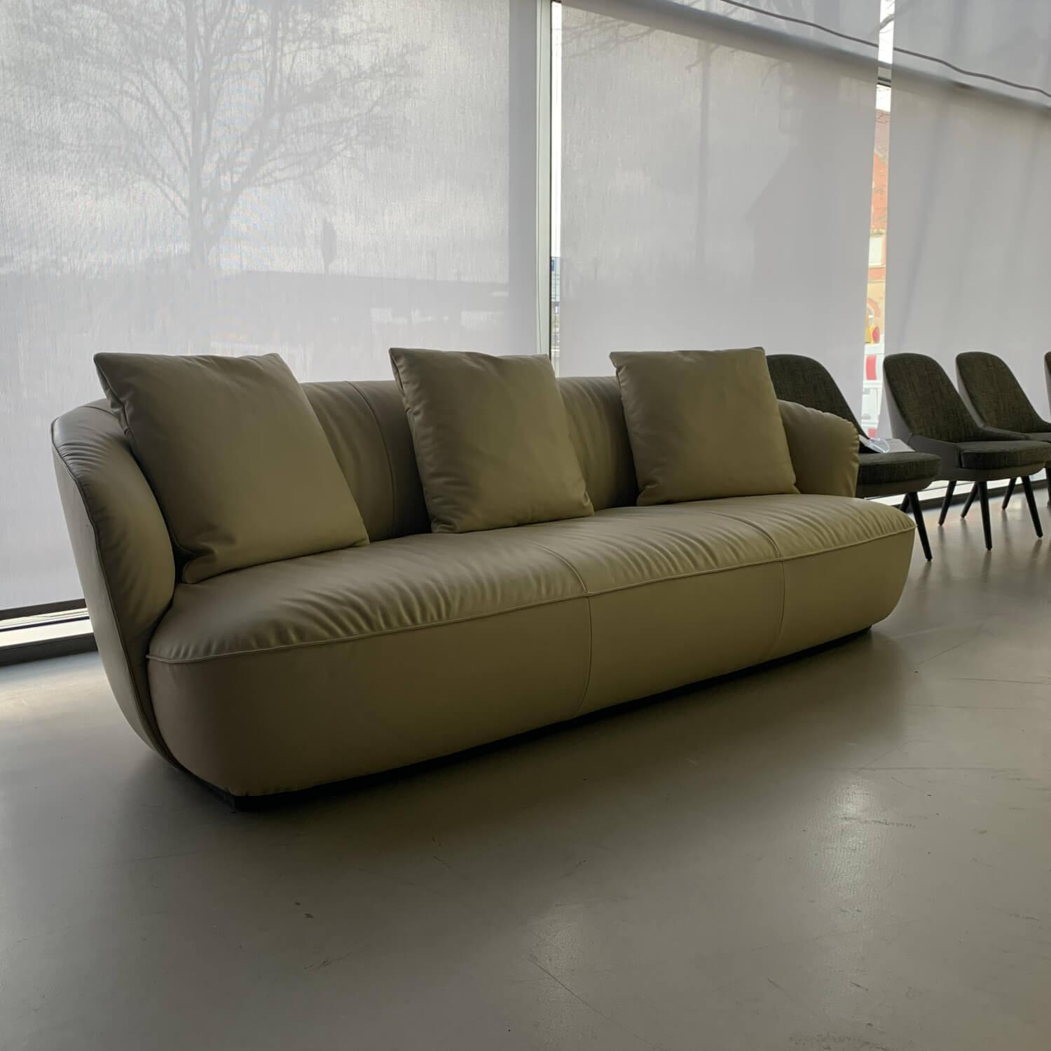 Walter Knoll Sofa Ishino Elen Leder 1391 Leinen Grün