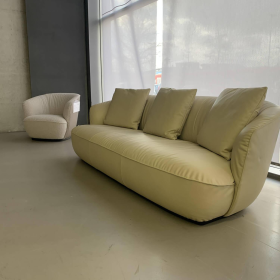 Walter Knoll Sofa Ishino Elen Leder 1391 Leinen Grün