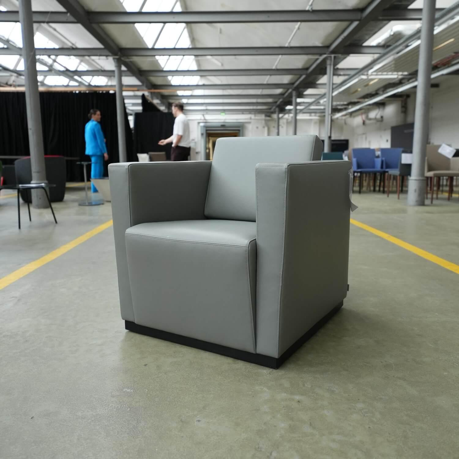 Walter Knoll Sessel Elton 407 Leder Grau