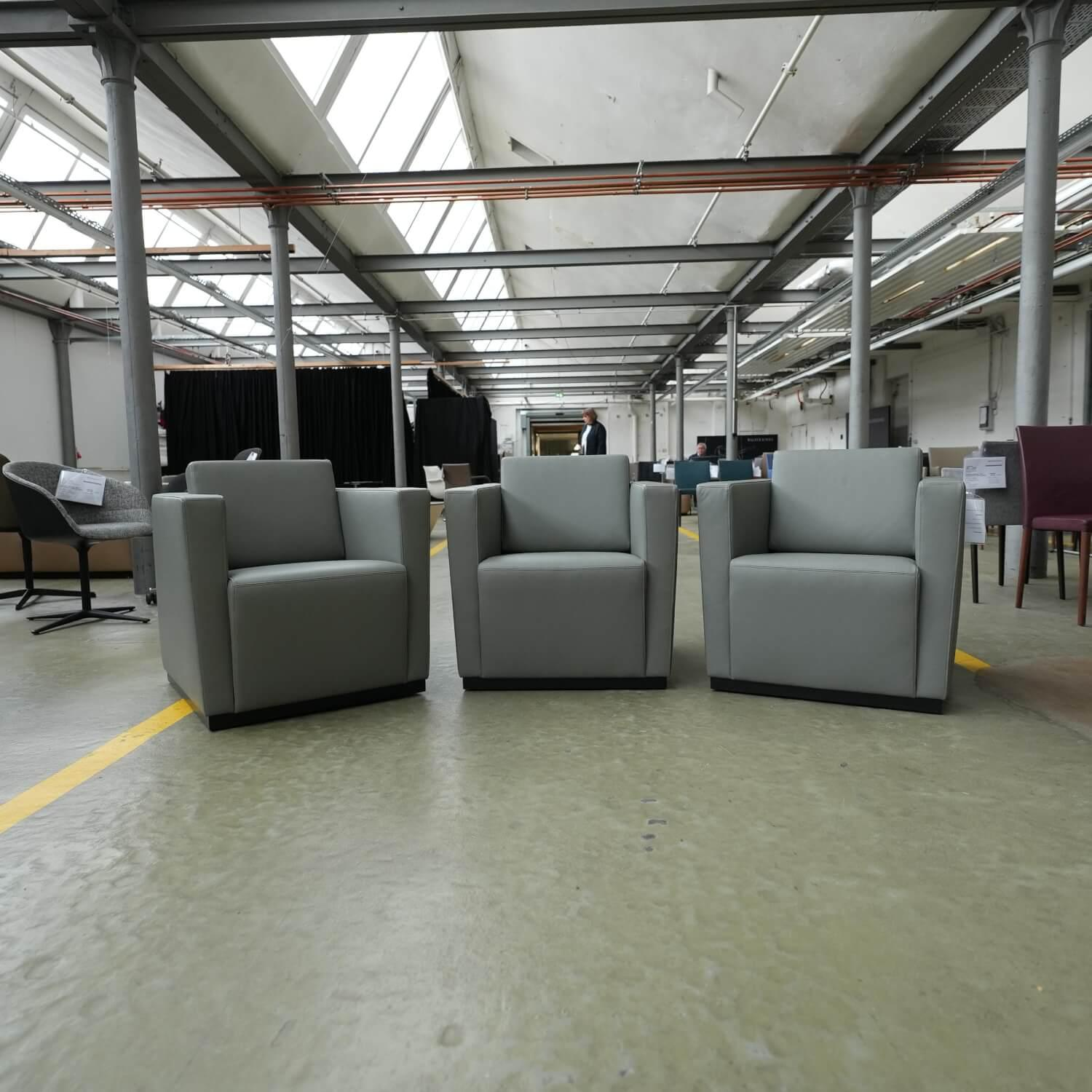 Walter Knoll Sessel Elton 407 Leder Grau