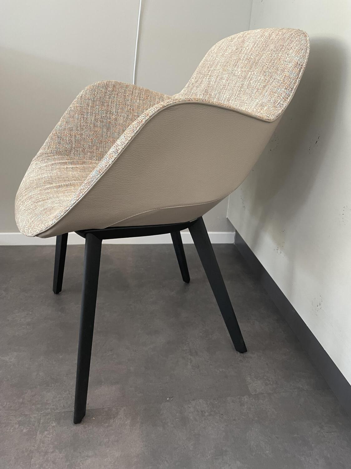 Walter Knoll Stuhl Sheru 1441 C Stoff Rücken Leder
