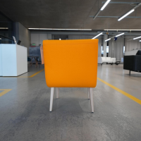 Walter Knoll Stuhl Vostra Holz Bezug Orange Gestell Eiche