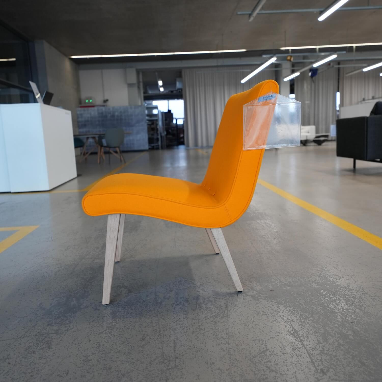 Walter Knoll Stuhl Vostra Holz Bezug Orange Gestell Eiche