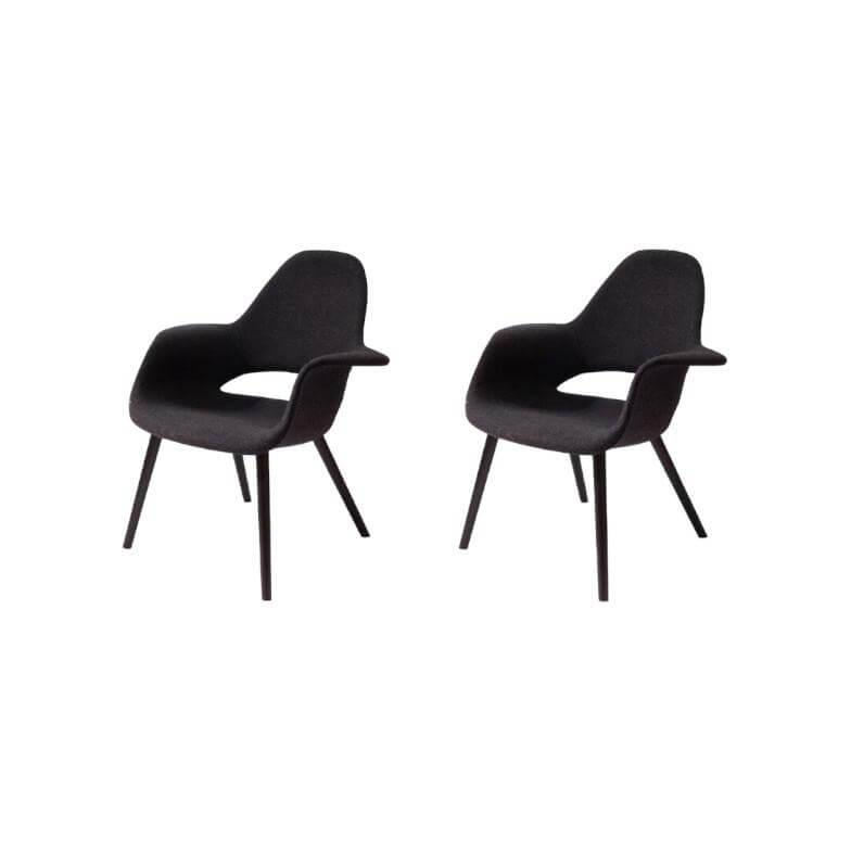 Vitra Organic Chair Bezug Cosy Schwarz Gestell Esche Schwarz