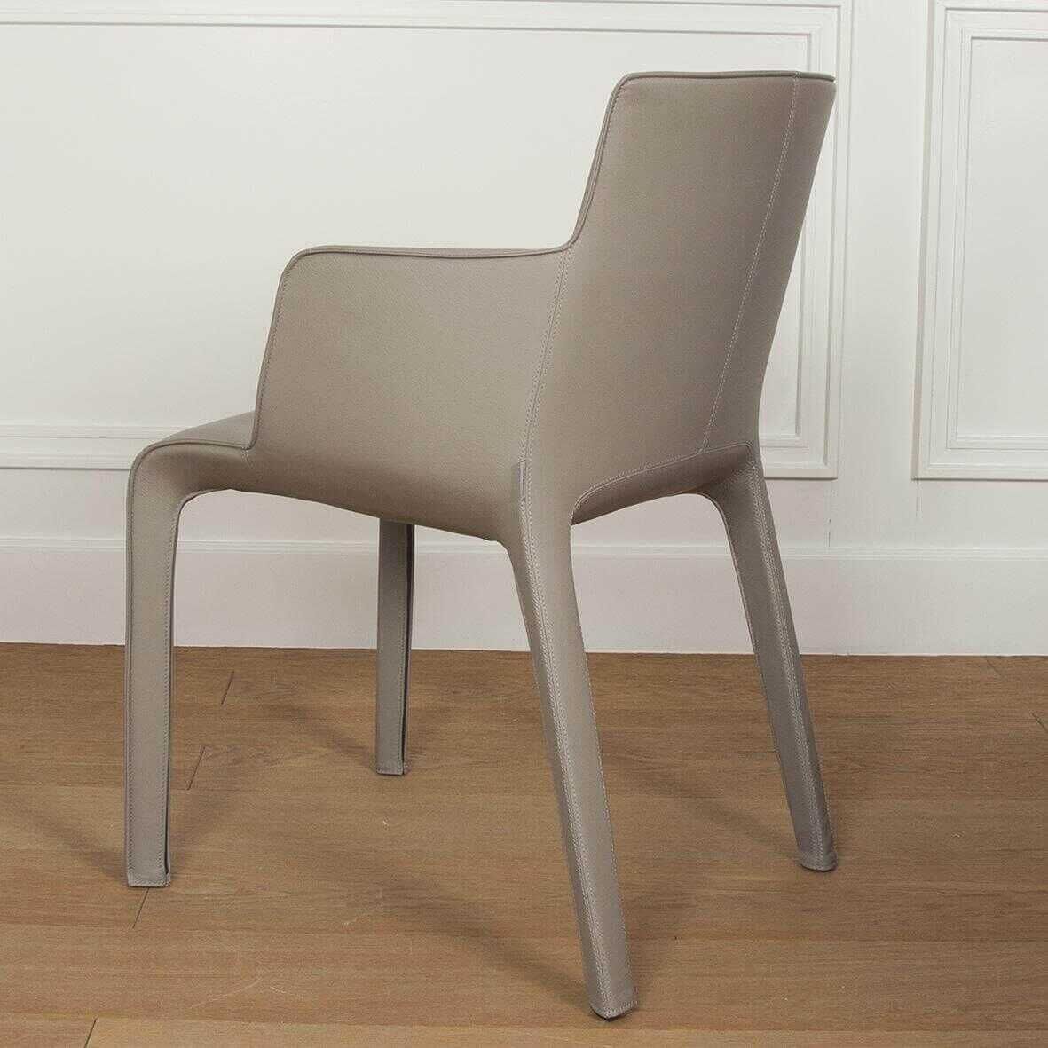 Walter Knoll Gio Stuhl Leder Torro Stone mit Armlehnen