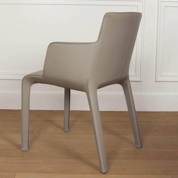 Walter Knoll Gio Stuhl Leder Torro Stone mit Armlehnen