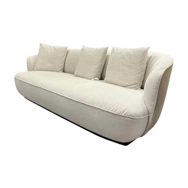 Walter Knoll Ishino Sofa Garbo Stoff Beige mit Kissen