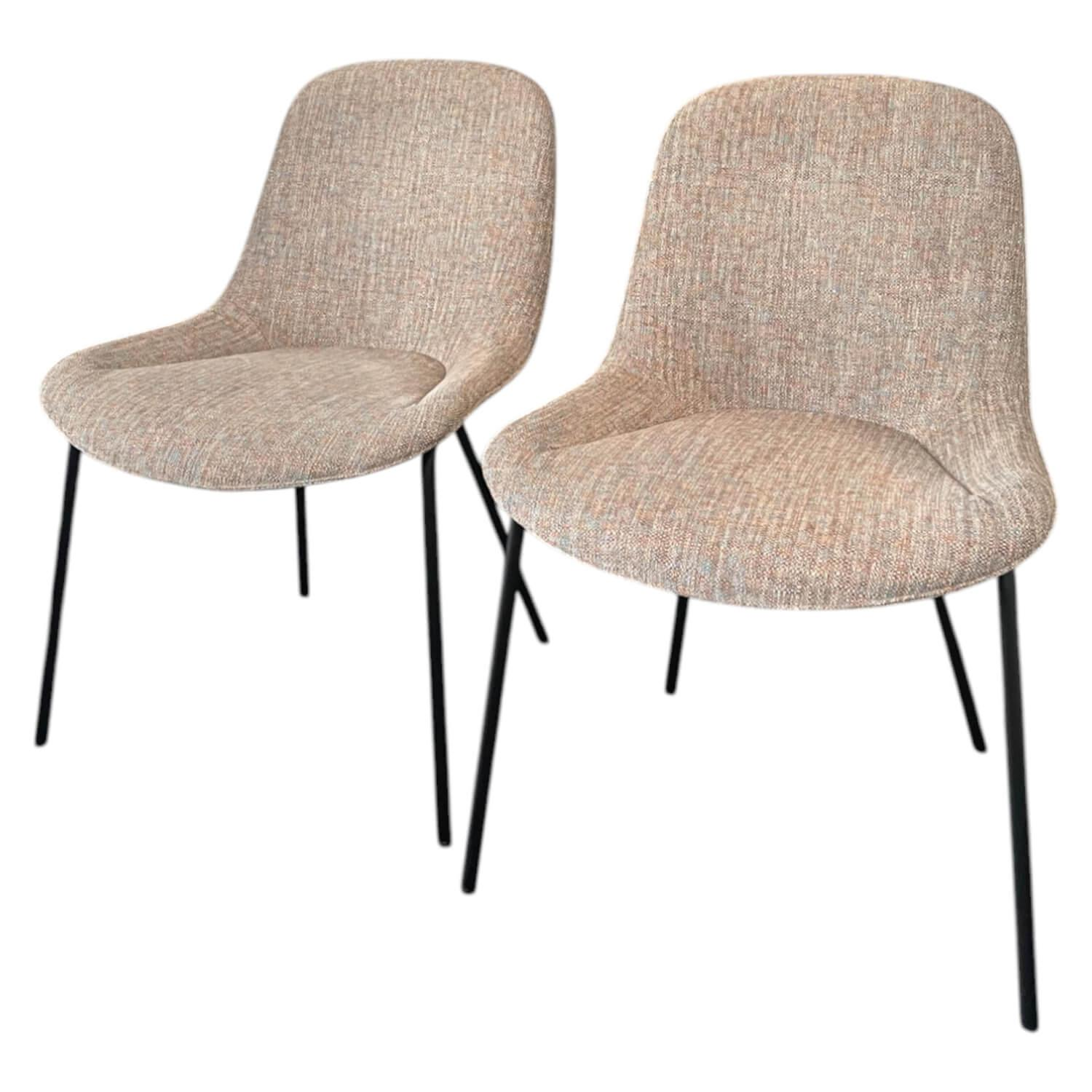 Walter Knoll Sheru Stuhl 2er-Set Stoff Bluewash Beige