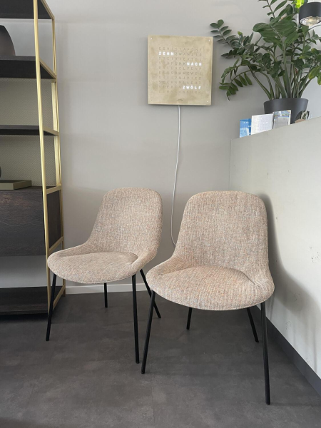 Walter Knoll Sheru Stuhl 2er-Set Stoff Bluewash Beige
